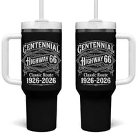 America Highway 66 Centennial 1926-2026 Classic Route Tumbler With Handle Vintage The Mother Road Victorian Filigree Graphic