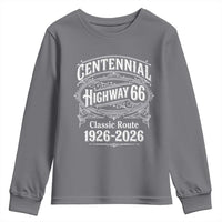 America Highway 66 Centennial 1926-2026 Classic Route Youth Sweatshirt Vintage The Mother Road Victorian Filigree Graphic