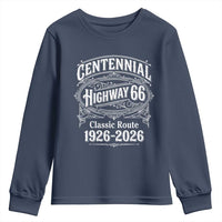 America Highway 66 Centennial 1926-2026 Classic Route Youth Sweatshirt Vintage The Mother Road Victorian Filigree Graphic
