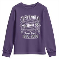 America Highway 66 Centennial 1926-2026 Classic Route Youth Sweatshirt Vintage The Mother Road Victorian Filigree Graphic