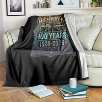America Highway 66 100 Years Centennial 1926-2026 Throw Blanket Retro Desert Horizon The Mother Road Colorful Graphic