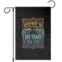 America Highway 66 100 Years Centennial 1926-2026 Garden Flag Retro Desert Horizon The Mother Road Colorful Graphic