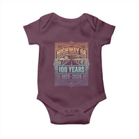 America Highway 66 100 Years Centennial 1926-2026 Baby Onesie Retro Desert Horizon The Mother Road Colorful Graphic