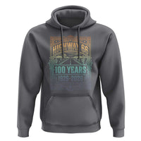America Highway 66 100 Years Centennial 1926-2026 Hoodie Retro Desert Horizon The Mother Road Colorful Graphic