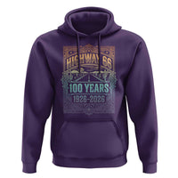 America Highway 66 100 Years Centennial 1926-2026 Hoodie Retro Desert Horizon The Mother Road Colorful Graphic