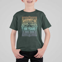 America Highway 66 100 Years Centennial 1926-2026 T Shirt For Kid Retro Desert Horizon The Mother Road Colorful Graphic