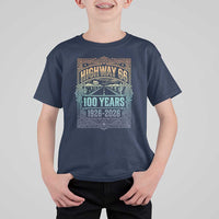 America Highway 66 100 Years Centennial 1926-2026 T Shirt For Kid Retro Desert Horizon The Mother Road Colorful Graphic
