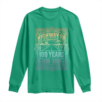America Highway 66 100 Years Centennial 1926-2026 Long Sleeve Shirt Retro Desert Horizon The Mother Road Colorful Graphic