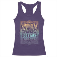 America Highway 66 100 Years Centennial 1926-2026 Racerback Tank Top Retro Desert Horizon The Mother Road Colorful Graphic