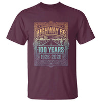 America Highway 66 100 Years Centennial 1926-2026 T Shirt Retro Desert Horizon The Mother Road Colorful Graphic
