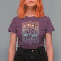 America Highway 66 100 Years Centennial 1926-2026 T Shirt For Women Retro Desert Horizon The Mother Road Colorful Graphic
