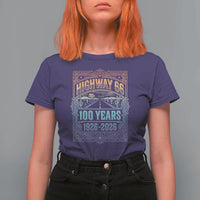 America Highway 66 100 Years Centennial 1926-2026 T Shirt For Women Retro Desert Horizon The Mother Road Colorful Graphic