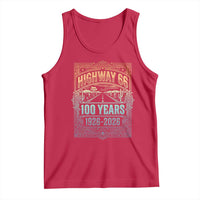 America Highway 66 100 Years Centennial 1926-2026 Tank Top Retro Desert Horizon The Mother Road Colorful Graphic