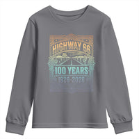 America Highway 66 100 Years Centennial 1926-2026 Youth Sweatshirt Retro Desert Horizon The Mother Road Colorful Graphic