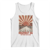 Highway 66 Main Street of America Sunset Horizon Tank Top Centennial 1926-2026 Retro Desert Sunburst Graphic