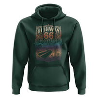 Highway 66 100 Years of the Mother Road Hoodie Centennial 1926-2026 Desert Oasis Retro Rainbow Graphic
