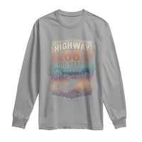 Highway 66 100 Years of the Mother Road Long Sleeve Shirt Centennial 1926-2026 Desert Oasis Retro Rainbow Graphic