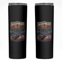 Highway 66 100 Years of the Mother Road Skinny Tumbler Centennial 1926-2026 Desert Oasis Retro Rainbow Graphic