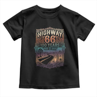 Highway 66 100 Years of the Mother Road Toddler T Shirt Centennial 1926-2026 Desert Oasis Retro Rainbow Graphic