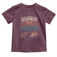 Highway 66 100 Years of the Mother Road Toddler T Shirt Centennial 1926-2026 Desert Oasis Retro Rainbow Graphic