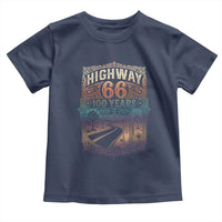 Highway 66 100 Years of the Mother Road Toddler T Shirt Centennial 1926-2026 Desert Oasis Retro Rainbow Graphic