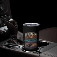 Highway 66 100 Years of the Mother Road Tumbler Cup Centennial 1926-2026 Desert Oasis Retro Rainbow Graphic