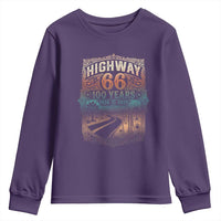 Highway 66 100 Years of the Mother Road Youth Sweatshirt Centennial 1926-2026 Desert Oasis Retro Rainbow Graphic
