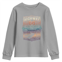 Highway 66 100 Years of the Mother Road Youth Sweatshirt Centennial 1926-2026 Desert Oasis Retro Rainbow Graphic
