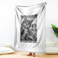 Funny Road Trip Cat Selfie with Highway 66 Throw Blanket Centennial 1926-2026 Historic Highway Humor