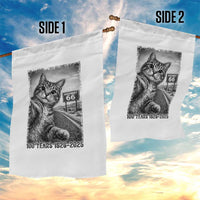 Funny Road Trip Cat Selfie with Highway 66 Garden Flag Centennial 1926-2026 Historic Highway Humor