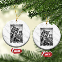 Funny Road Trip Cat Selfie with Highway 66 Ceramic Ornament Centennial 1926-2026 Historic Highway Humor