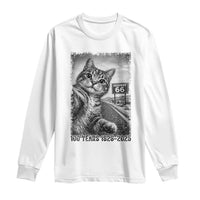 Funny Road Trip Cat Selfie with Highway 66 Long Sleeve Shirt Centennial 1926-2026 Historic Highway Humor
