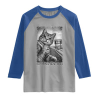 Funny Road Trip Cat Selfie with Highway 66 Raglan Shirt Centennial 1926-2026 Historic Highway Humor