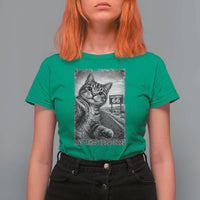 Funny Road Trip Cat Selfie with Highway 66 T Shirt For Women Centennial 1926-2026 Historic Highway Humor