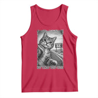 Funny Road Trip Cat Selfie with Highway 66 Tank Top Centennial 1926-2026 Historic Highway Humor