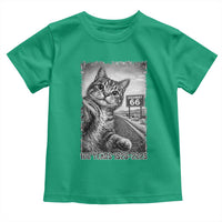 Funny Road Trip Cat Selfie with Highway 66 Toddler T Shirt Centennial 1926-2026 Historic Highway Humor
