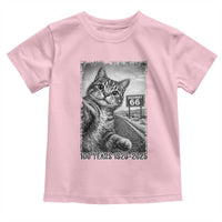 Funny Road Trip Cat Selfie with Highway 66 Toddler T Shirt Centennial 1926-2026 Historic Highway Humor