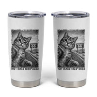 Funny Road Trip Cat Selfie with Highway 66 Tumbler Cup Centennial 1926-2026 Historic Highway Humor