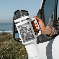Funny Road Trip Cat Selfie with Highway 66 Tumbler With Handle Centennial 1926-2026 Historic Highway Humor