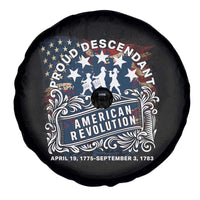 Proud Descendant American Revolution Spare Tire Cover 1775 to 1783 Patriotic Heritage - Wonder Print Shop