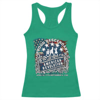 Proud Descendant American Revolution Racerback Tank Top 1775 to 1783 Patriotic Heritage - Wonder Print Shop