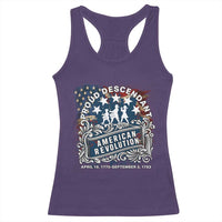 Proud Descendant American Revolution Racerback Tank Top 1775 to 1783 Patriotic Heritage - Wonder Print Shop