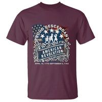 Proud Descendant American Revolution T Shirt 1775 to 1783 Patriotic Heritage - Wonder Print Shop