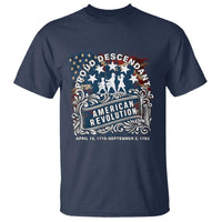 Proud Descendant American Revolution T Shirt 1775 to 1783 Patriotic Heritage - Wonder Print Shop