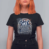 Proud Descendant American Revolution T Shirt For Women 1775 to 1783 Patriotic Heritage - Wonder Print Shop