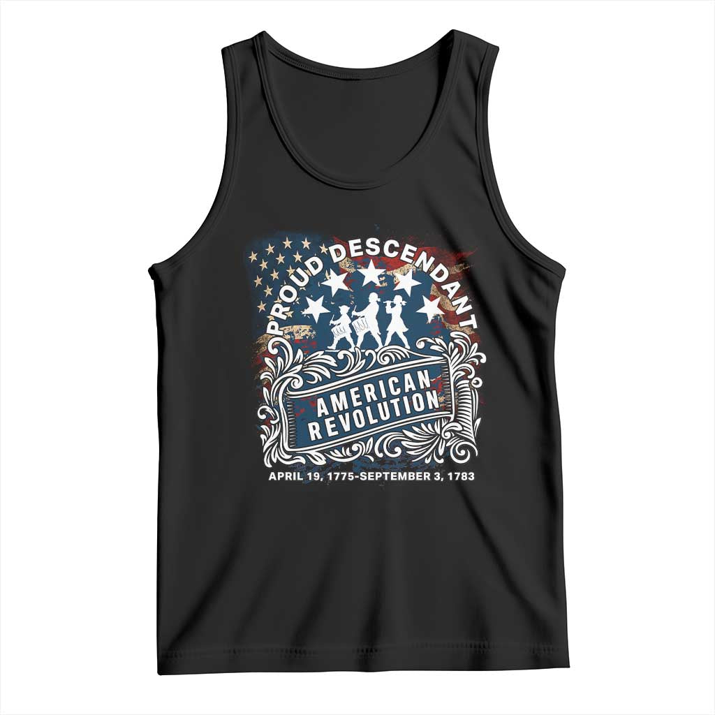 Proud Descendant American Revolution Tank Top 1775 to 1783 Patriotic Heritage - Wonder Print Shop