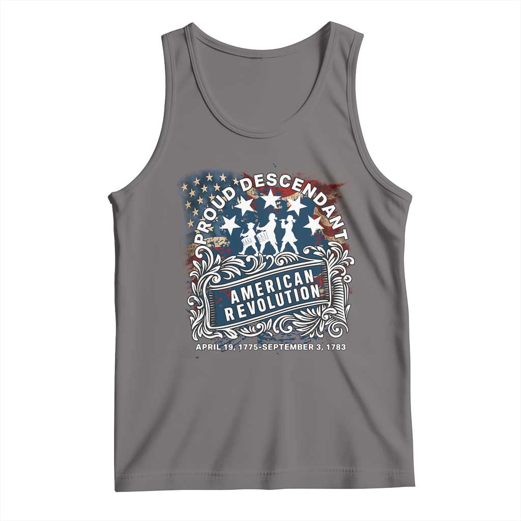 Proud Descendant American Revolution Tank Top 1775 to 1783 Patriotic Heritage - Wonder Print Shop