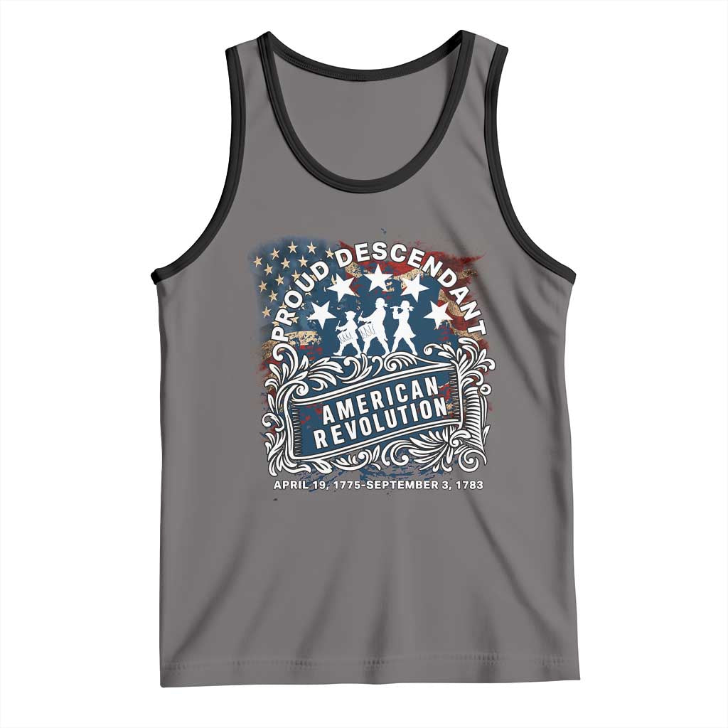 Proud Descendant American Revolution Tank Top 1775 to 1783 Patriotic Heritage - Wonder Print Shop