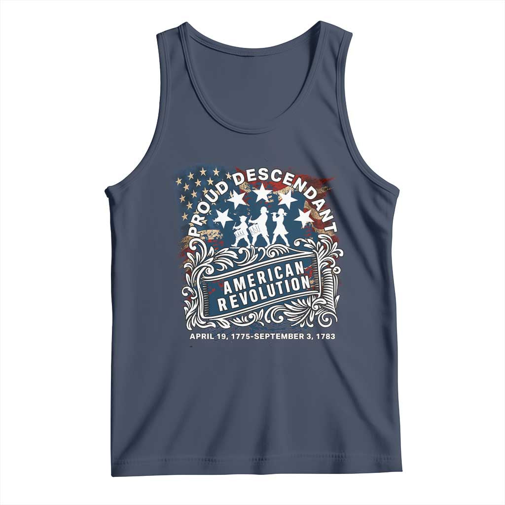 Proud Descendant American Revolution Tank Top 1775 to 1783 Patriotic Heritage - Wonder Print Shop