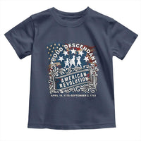 Proud Descendant American Revolution Toddler T Shirt 1775 to 1783 Patriotic Heritage - Wonder Print Shop